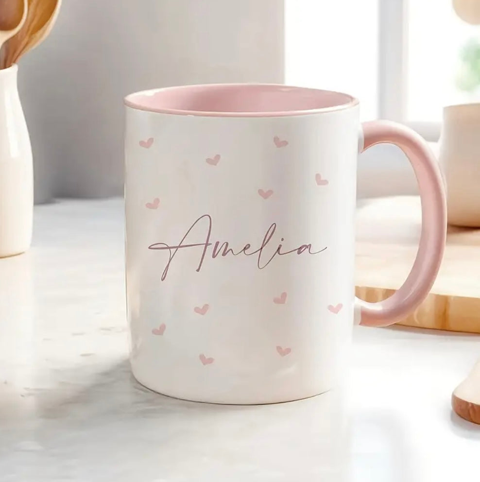 Personalised Heart mugs