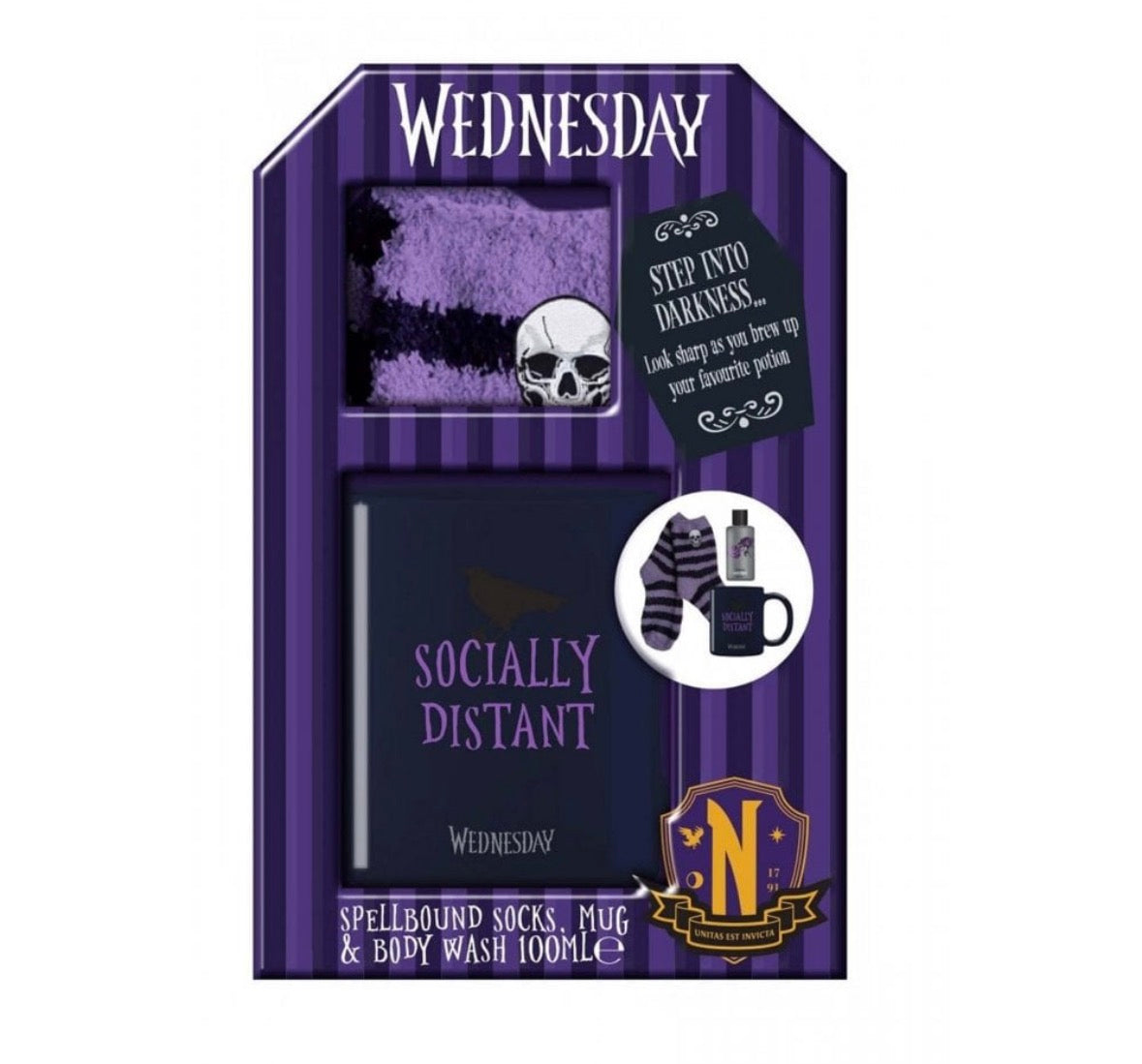 Wednesday Socks, Mug & body wash gift set
