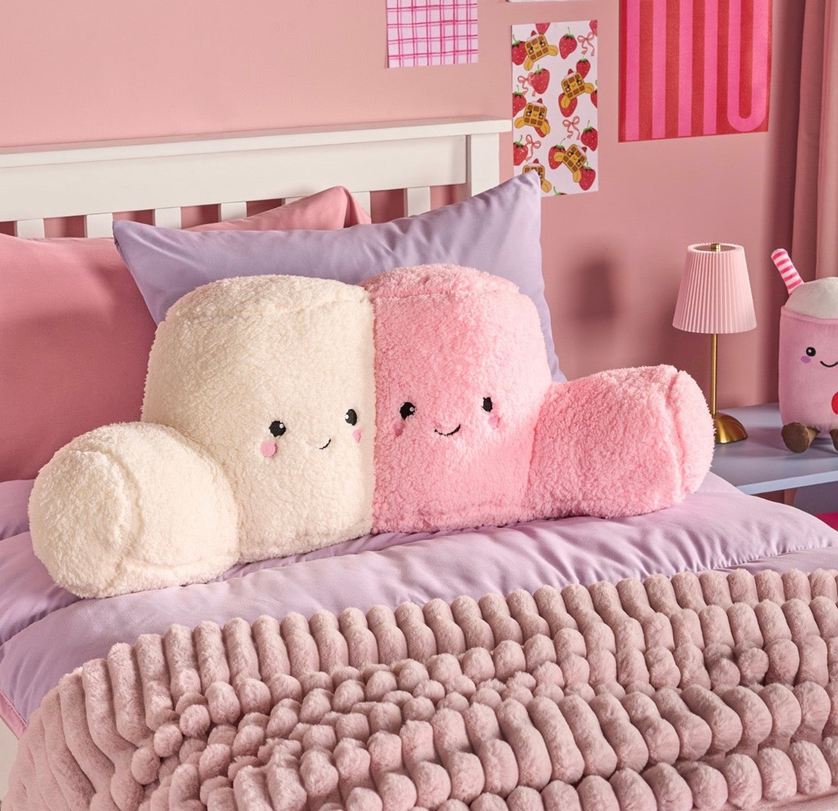 Pink & White milkshake cuddle cushion - preorder