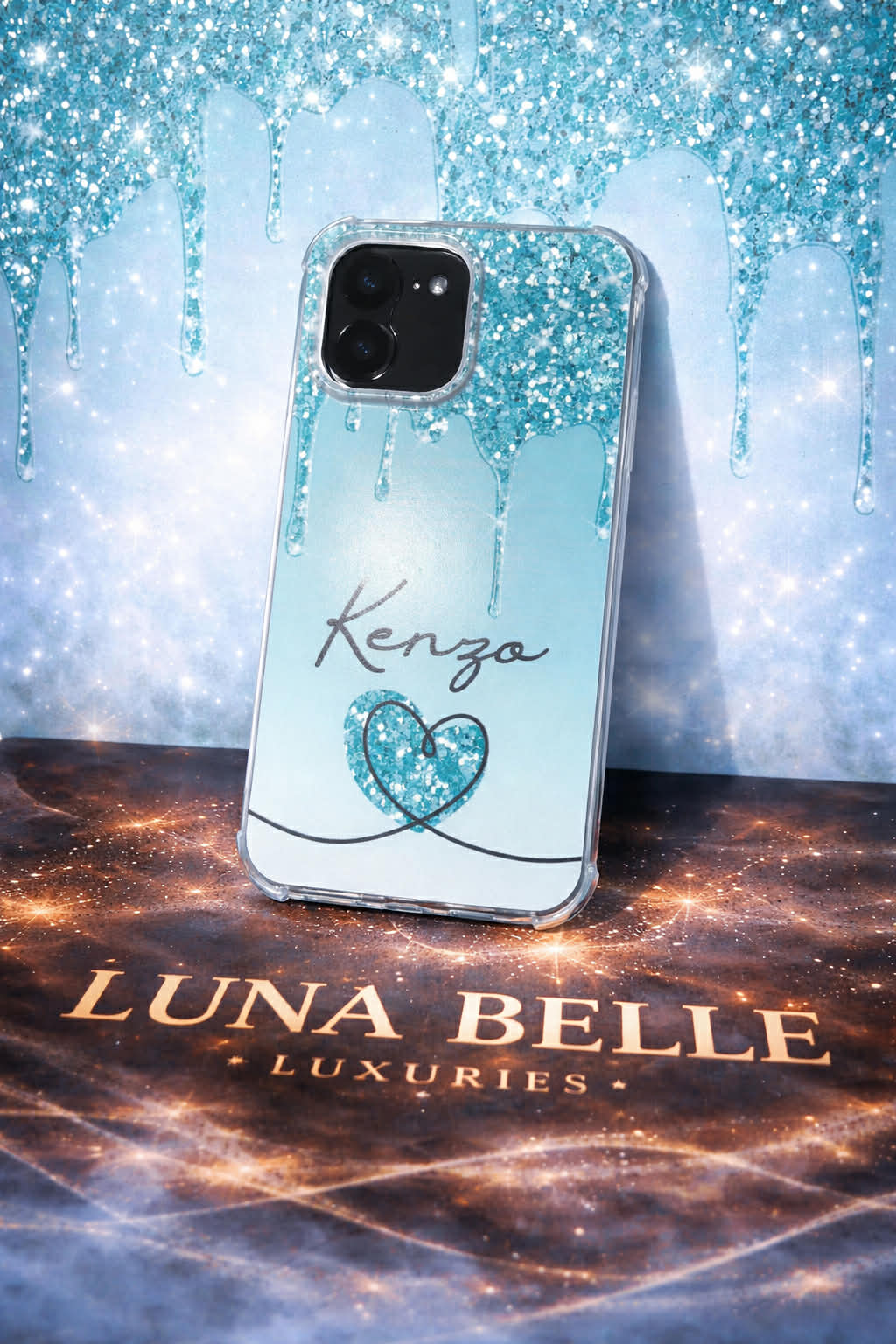 Personalised glitter phone case