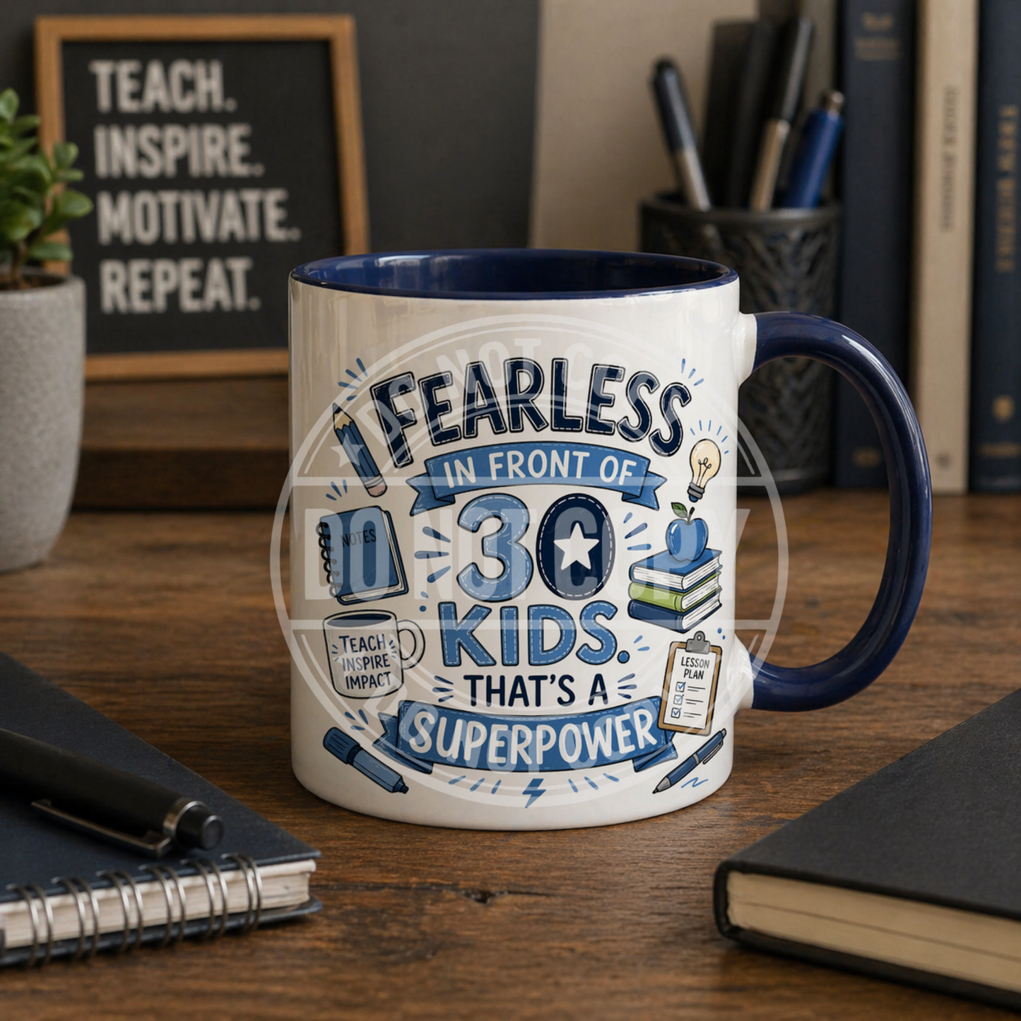 Fearless in front of 30 kids superpower mug