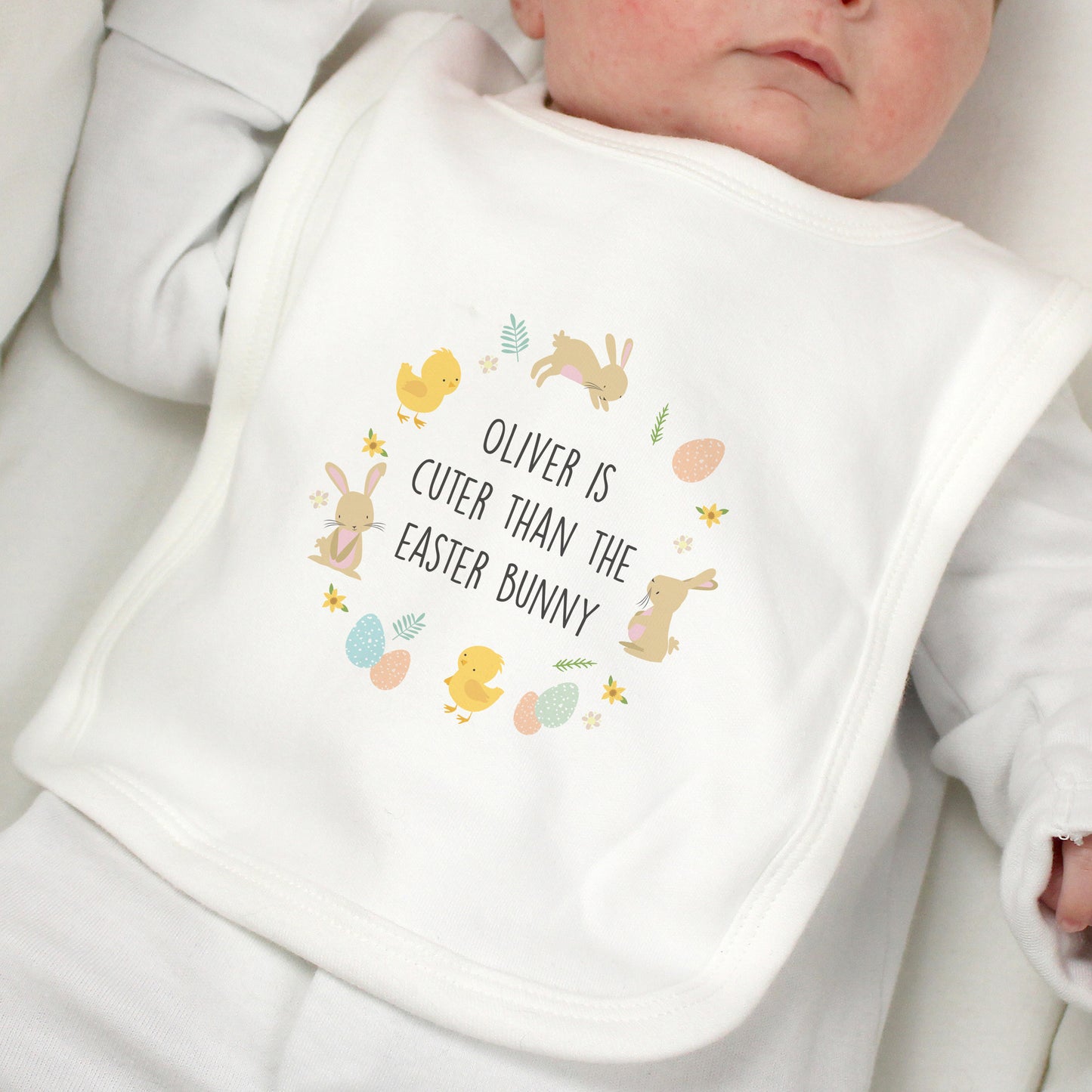 Personalised Cuter than the Easter Bunny Babys Bib