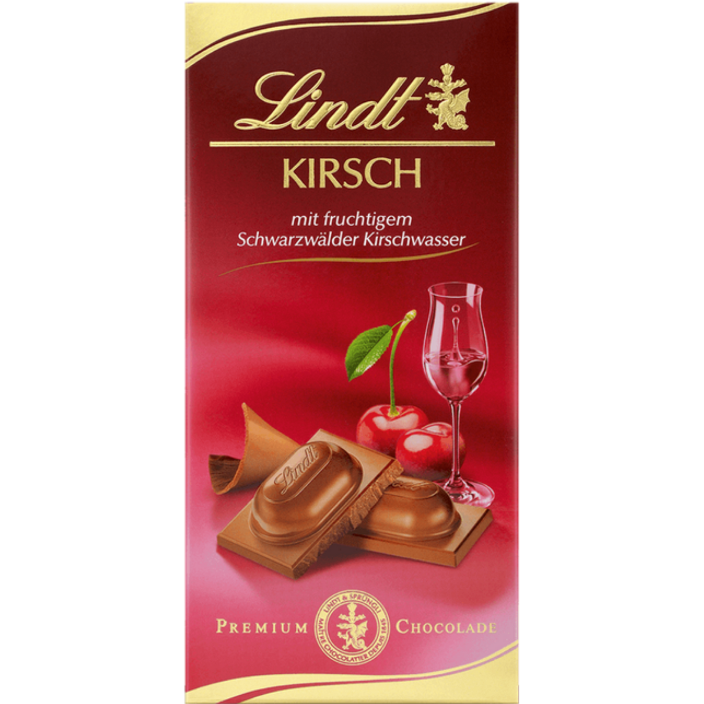 Lindt | Kirsch Milk Chocolate | 100g Bar