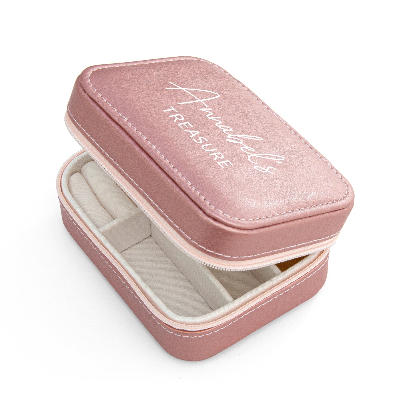 Personalised Sparkly Pink 'My Treasure' Jewellery Case