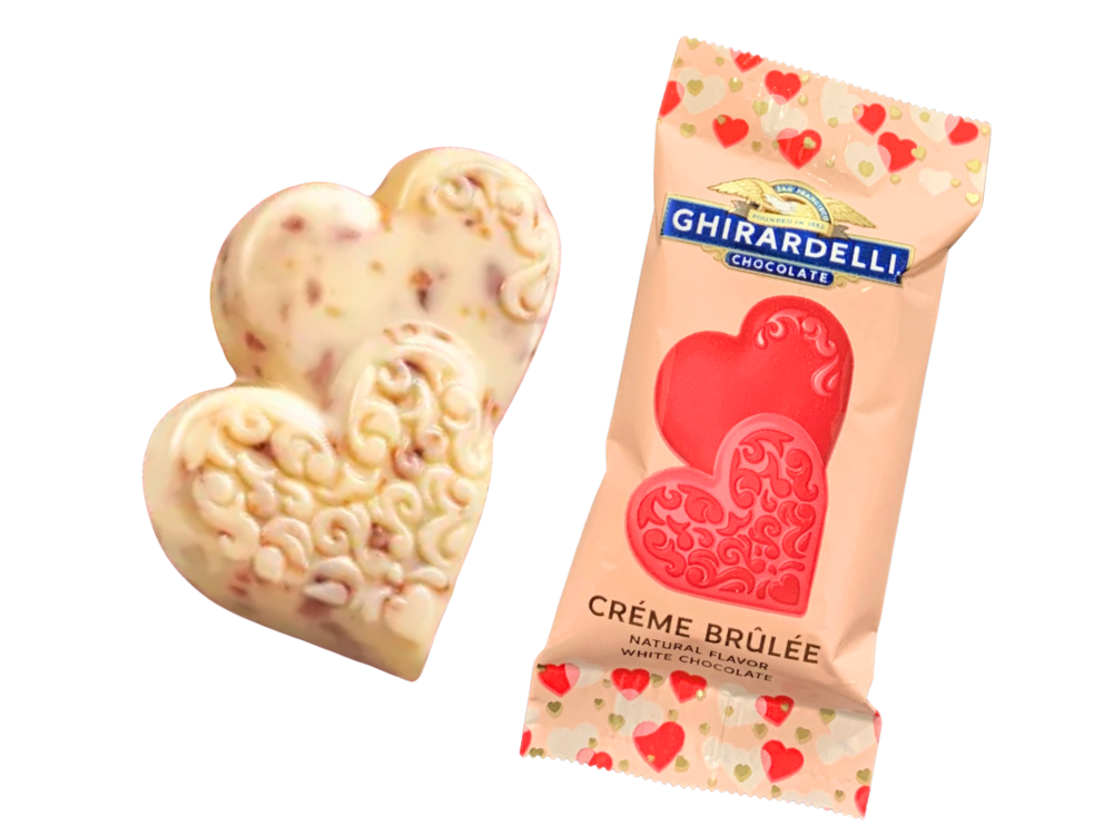 Ghirardelli Creme Brulee White Chocolate Duo Hearts