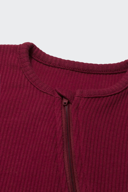 Claret Red Zip Sleepsuit