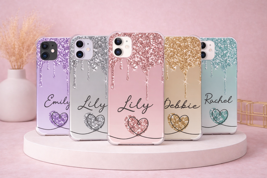 Personalised glitter phone case