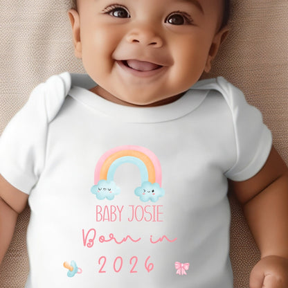 Personalised Born in 2026 Rainbow Outfit