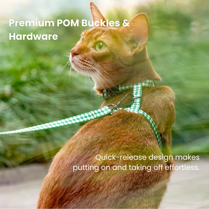 zeze Plaid Cat Harness & Leash Set