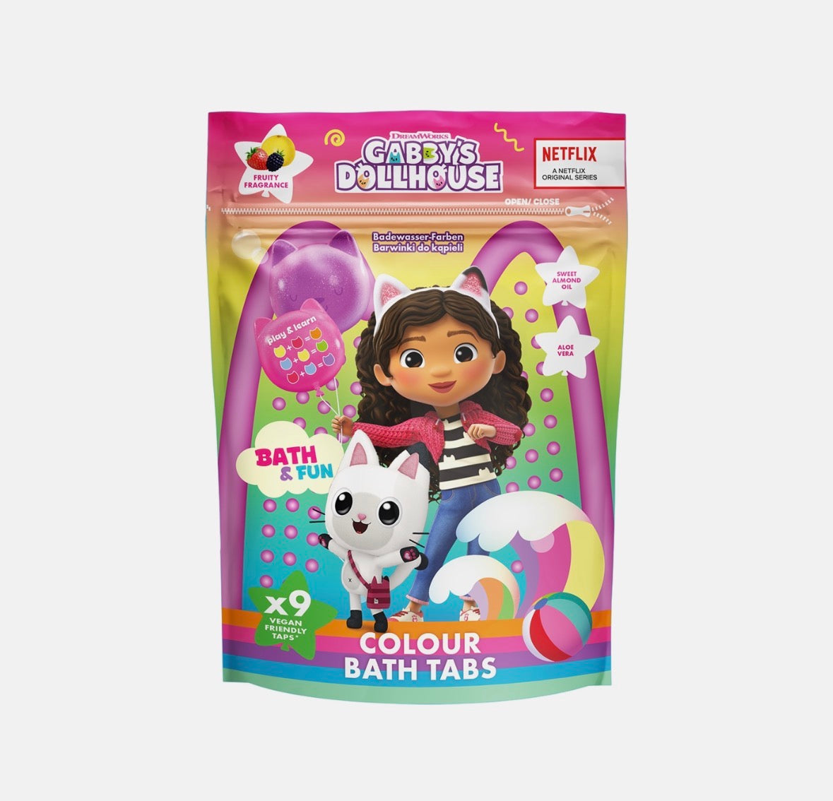Character colour bath tabs