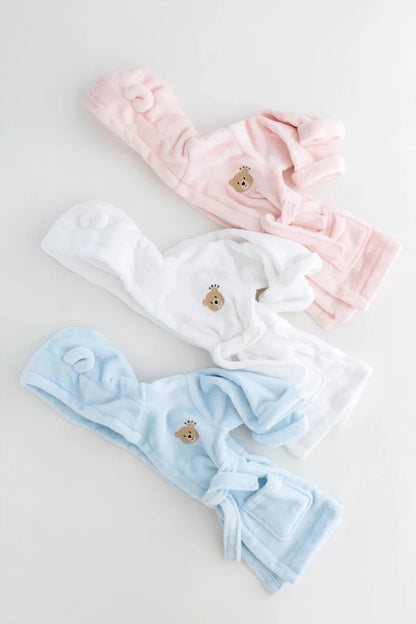 COZY Bear Hooded Dressing Gown Bear Ears - Pink