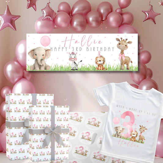 Personalised safari birthday bundle - small