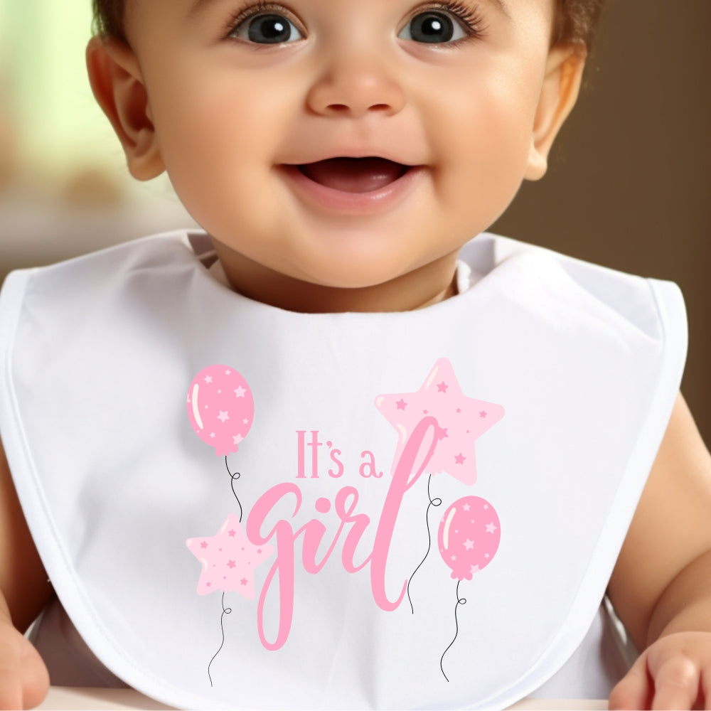 It's A Girl Pink Baby Outfit: Bib, Vest, Baby Grow