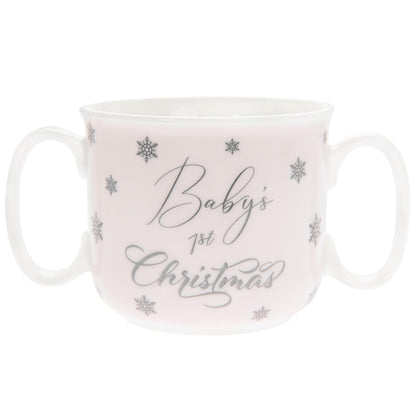 Baby's 1st christmas double handed milk mug