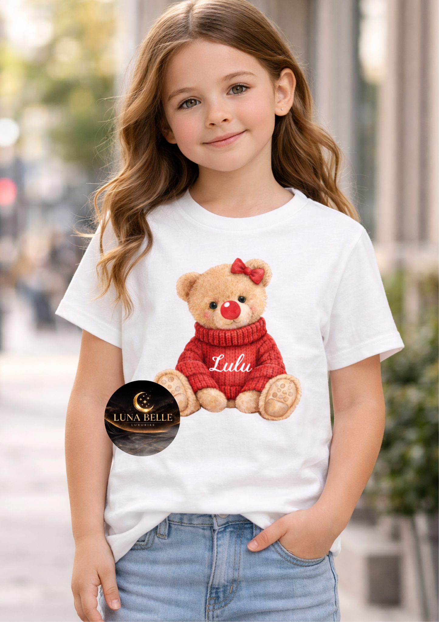 Personalised Teddy bear red nose day shirt