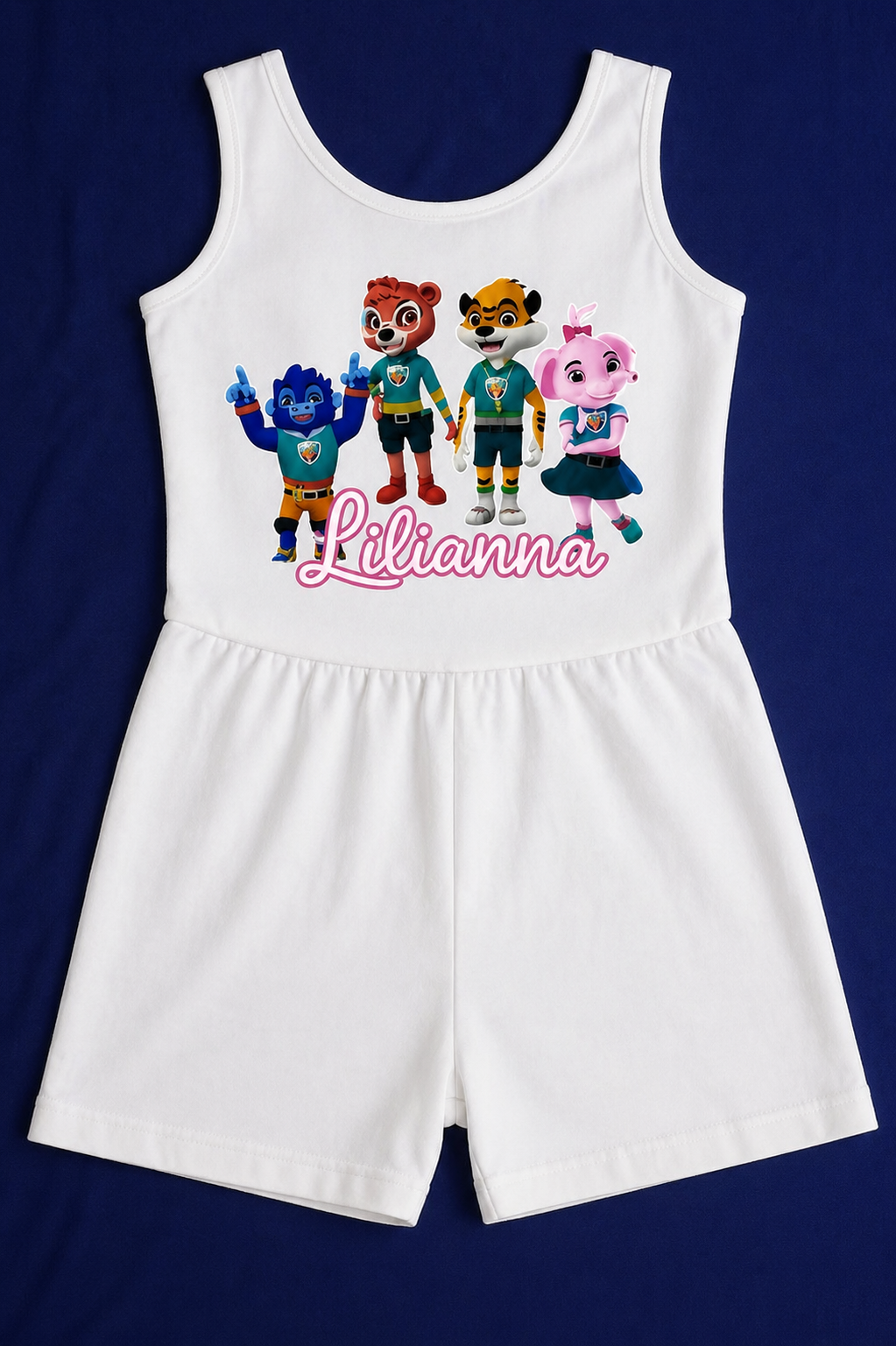 Personalised seaside squad playsuits