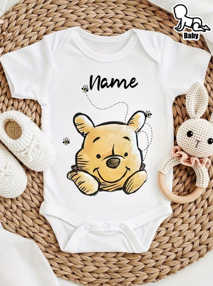 Personalised winnie the pooh baby vest