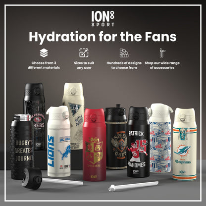 Lions X ION8 Insulated Steel Water Bottle, British & Irish Lions, Crest, 750ml (24oz)