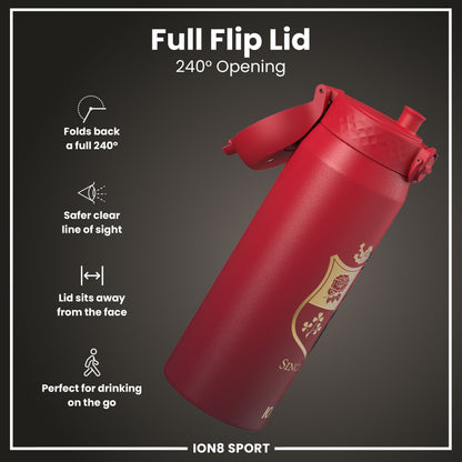 Lions X ION8 Insulated Steel Water Bottle, British & Irish Lions, Sea of Red, 750ml (24oz)