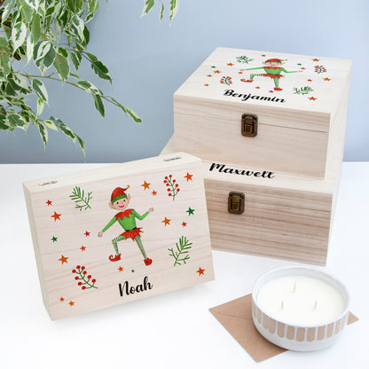 Personalised Boy Elf Christmas Eve Box