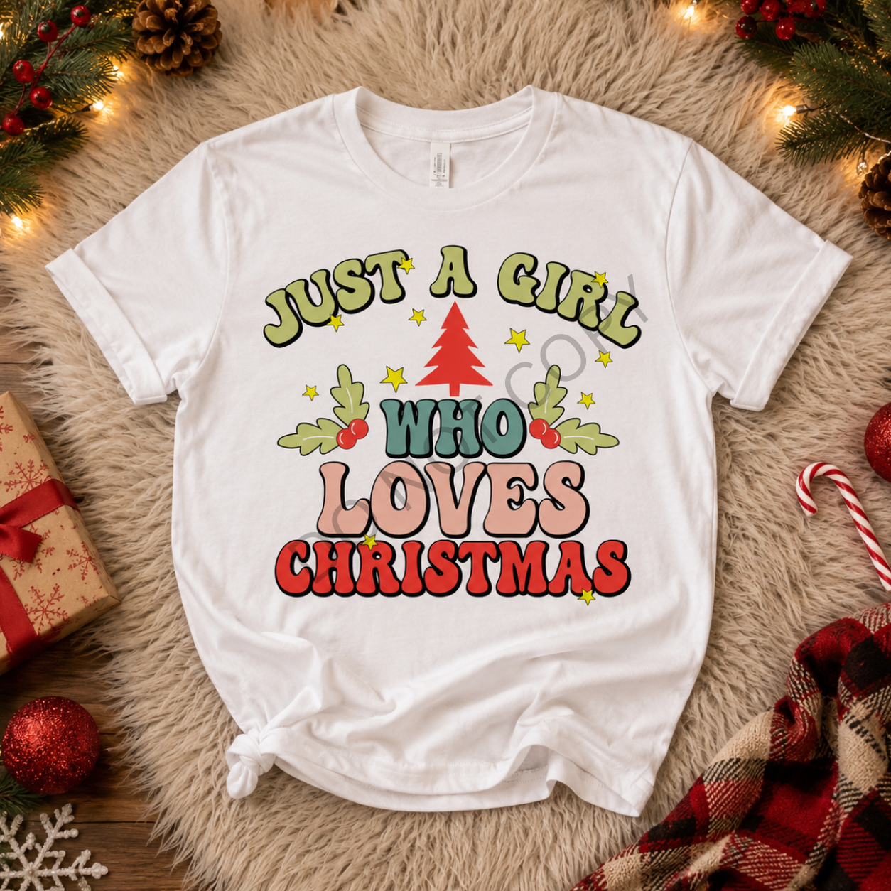 Just a girl who loves christmas t-shirt