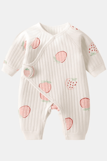 The Strawberry Boucle Wrap Baby Grow Romper