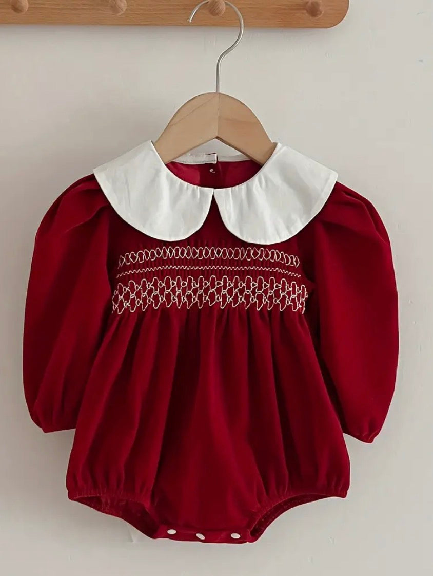 Girls velvet romper