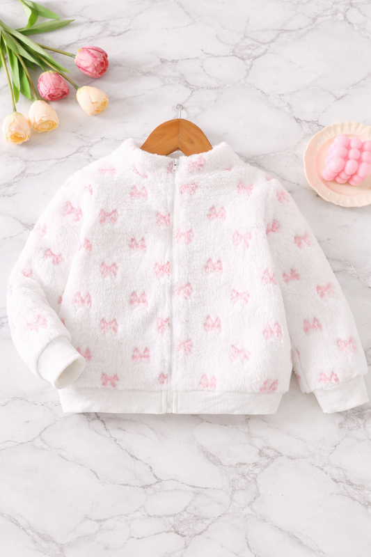 Girls fleece bow jacket