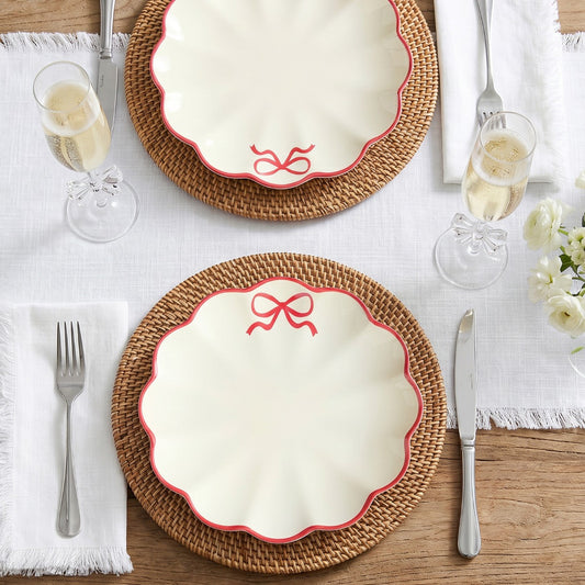 2 Pack Bow Scalloped Plates