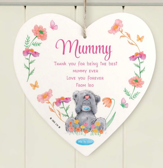 Personalised Me to You Flowery Hanging Heart Ornament