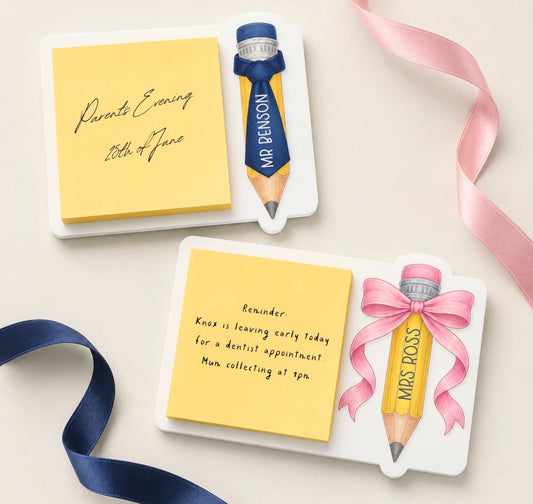 Personalised Pencil post it note holder teachers gift