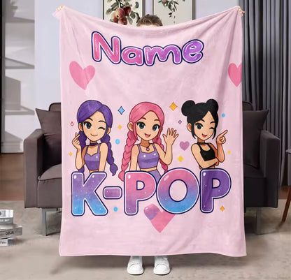 Personalised K-Pop demon hunters blanket throws