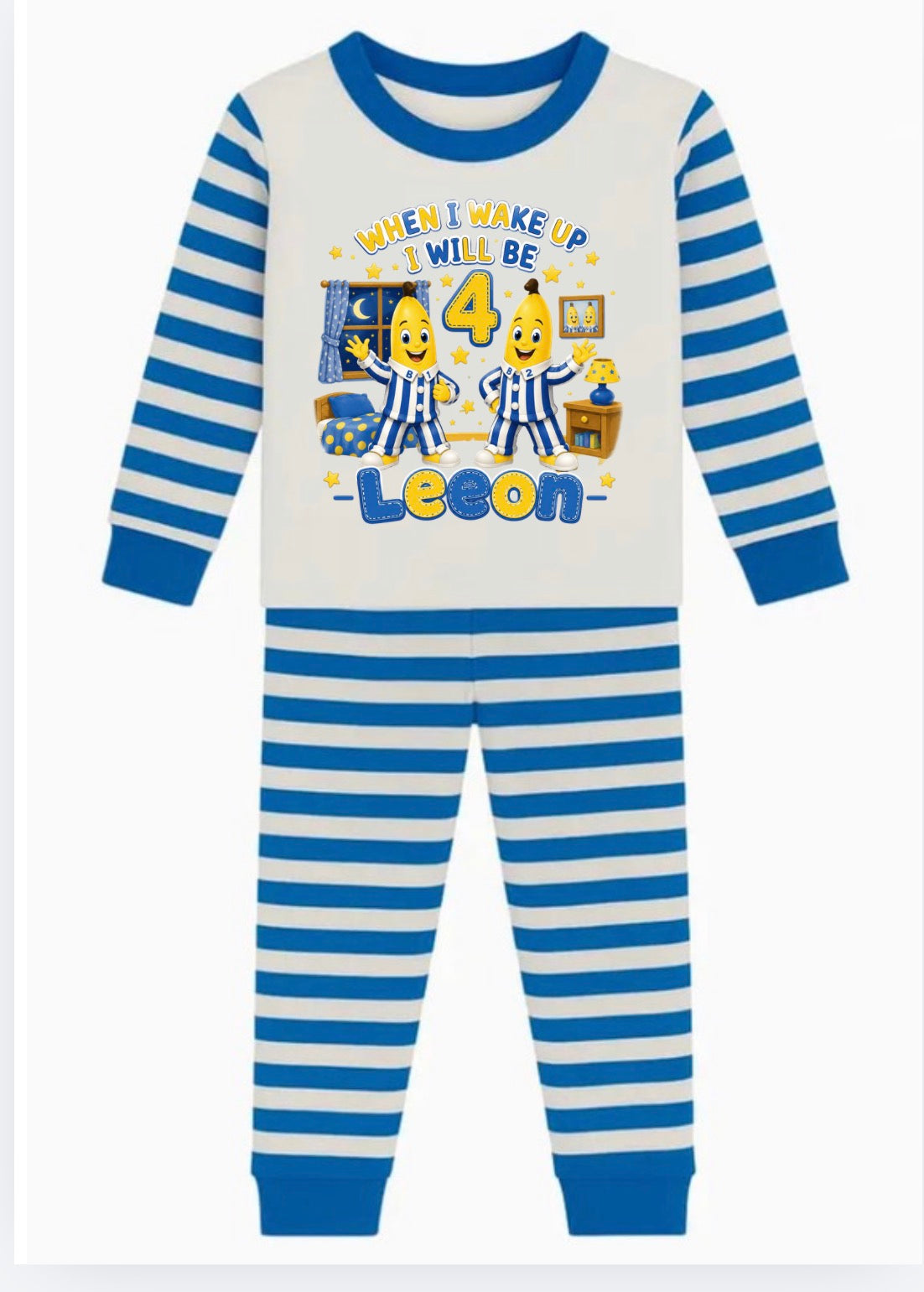 Personalised Banana pyjamas (Private listing) 4-5 years