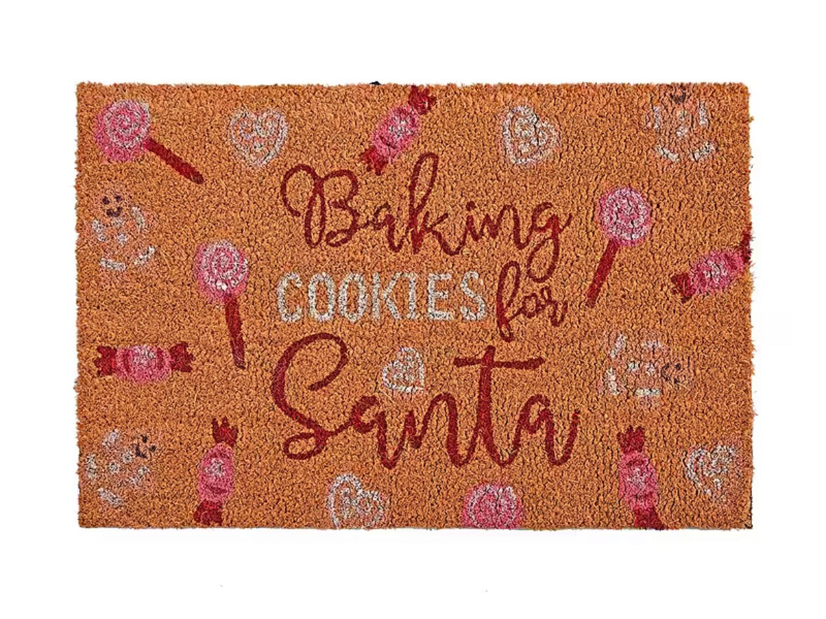 Baking Cookies for Santa Coir doormat