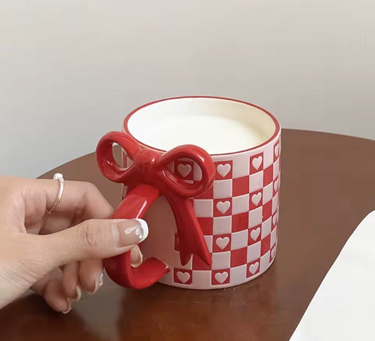 Valentines Heart Bow mugs
