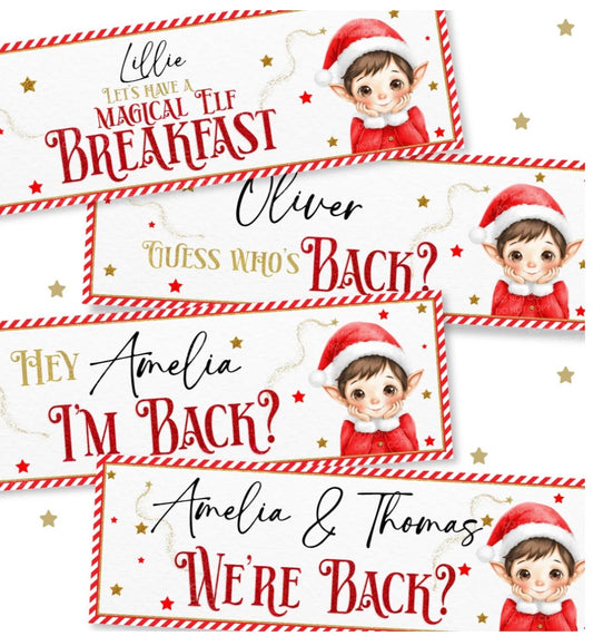Personalised Elf arrival banner