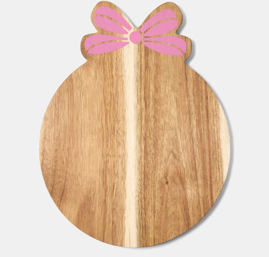 Bow Wooden Serving Board - Natural/Pink (Preorder)