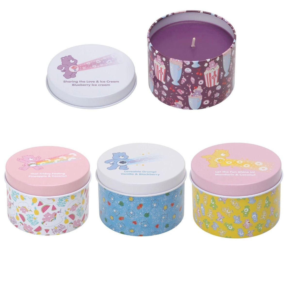 Care bear tin candles