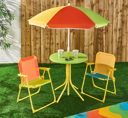 Kids Rainbow bistro set with parasol