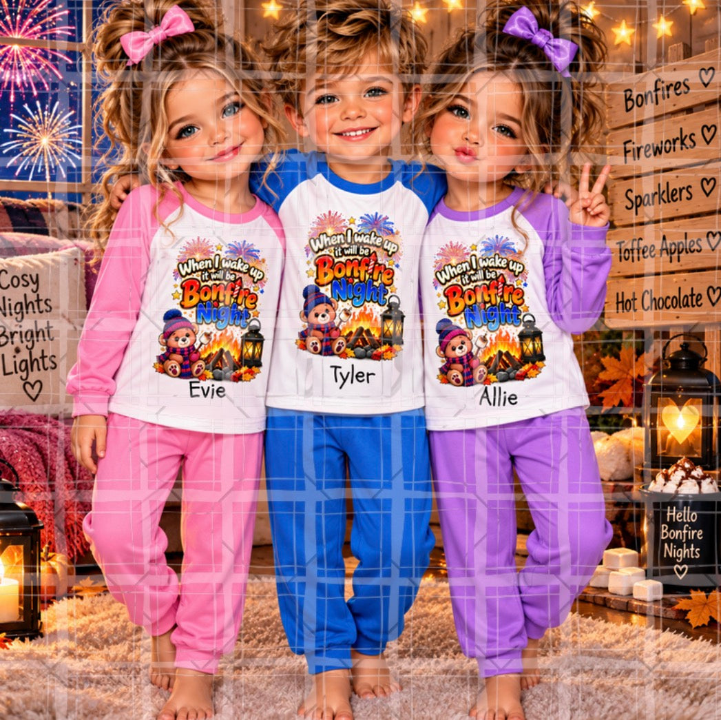 Personalised bonfire night pyjamas