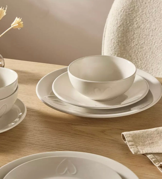 Heart print 12 piece dinnerwear set