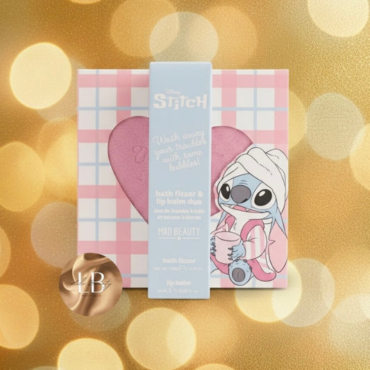 Disney Stitch Pamper Bath Fizzer & lip balm duo