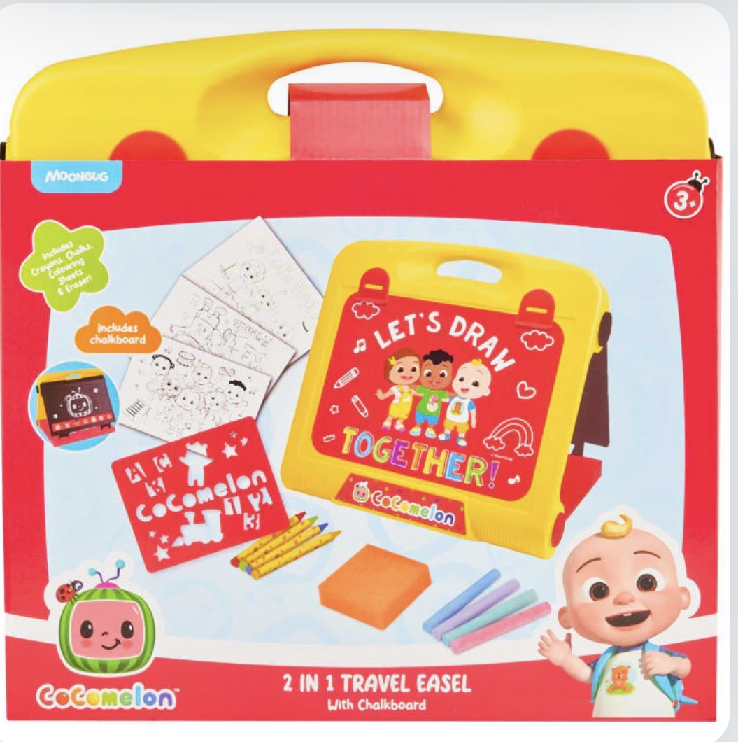 Cocomelon 2-in-1 Travel Easel & Chalkboard