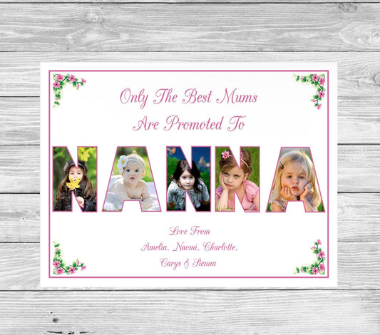 Personalised Nanna Photo College Print