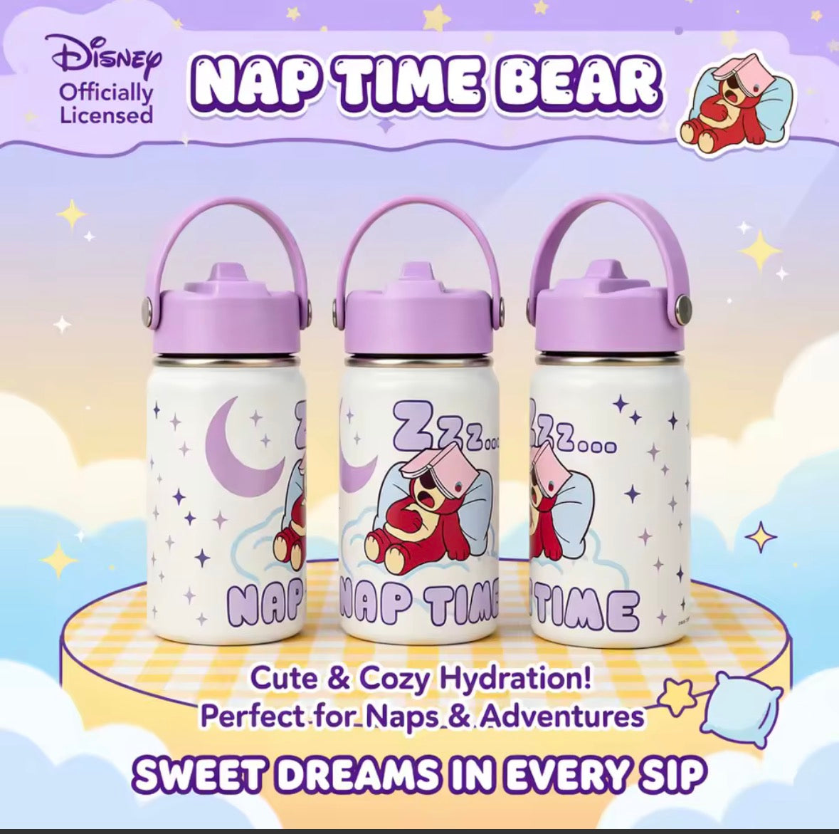 TS5 naptime bear stainless steel bottle