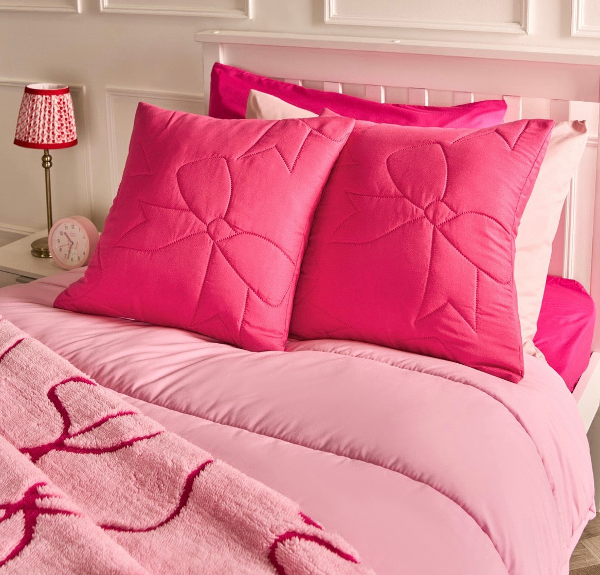 Bow quilted cushion covers - 2 pack