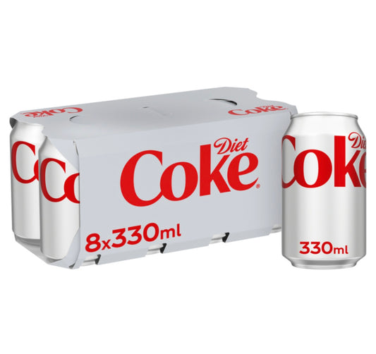 8x diet coke cans