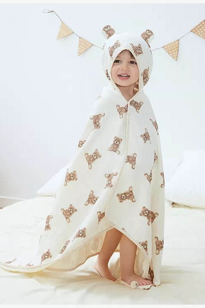 Baby Bear Hooded Bath Towel Receiving Blanket