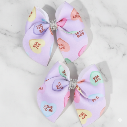 Kids Valentines hair bows