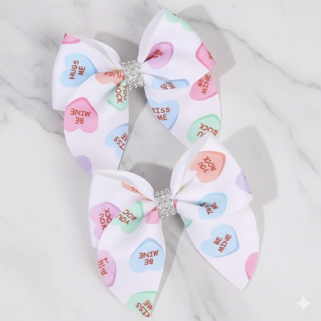 Kids Valentines hair bows